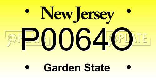 P0064O New Jersey License Plate