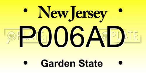 P006AD New Jersey License Plate