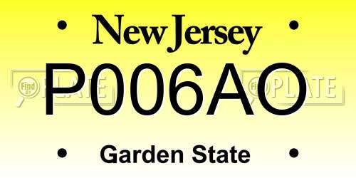 P006AO New Jersey License Plate