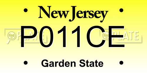 P011CE New Jersey License Plate