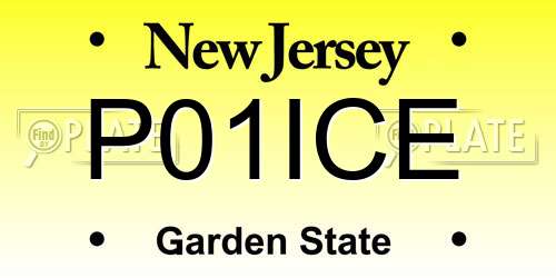 P01ICE New Jersey License Plate