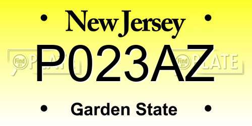 P023AZ New Jersey License Plate