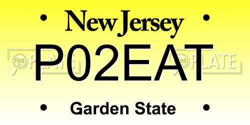 P02EAT New Jersey License Plate