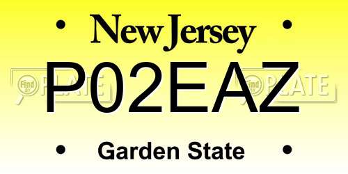 P02EAZ New Jersey License Plate