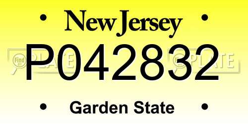P042832 New Jersey License Plate