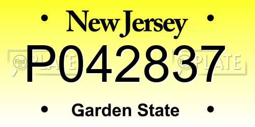 P042837 New Jersey License Plate