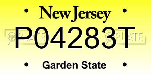P04283T New Jersey License Plate