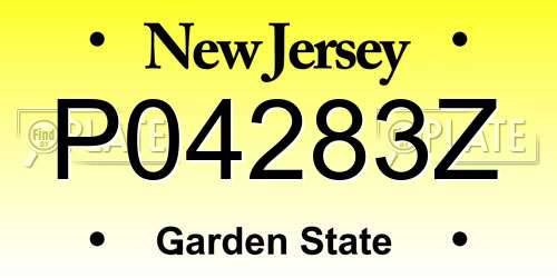 P04283Z New Jersey License Plate