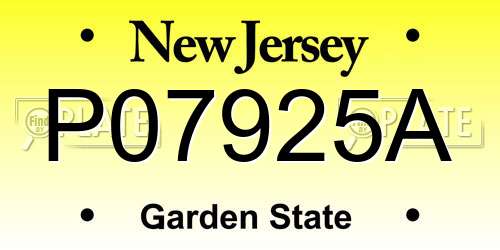 P07925A New Jersey License Plate