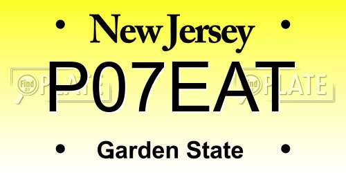 P07EAT New Jersey License Plate