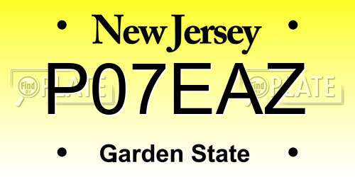 P07EAZ New Jersey License Plate