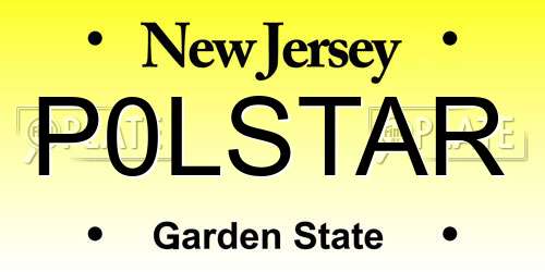 P0LSTAR New Jersey License Plate