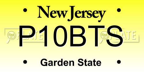 P10BTS New Jersey License Plate