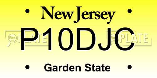 P10DJC New Jersey License Plate