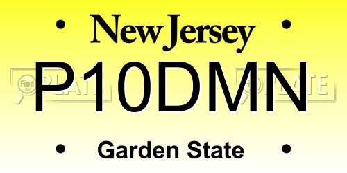 P10DMN New Jersey License Plate