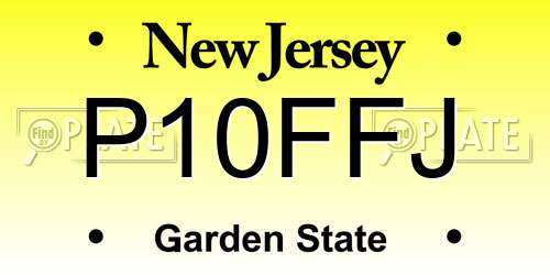 P10FFJ New Jersey License Plate