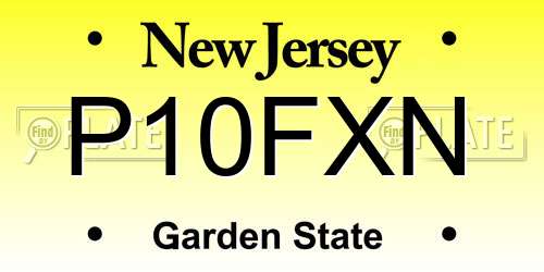 P10FXN New Jersey License Plate