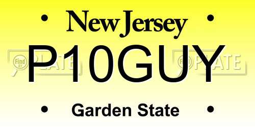 P10GUY New Jersey License Plate