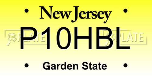 P10HBL New Jersey License Plate