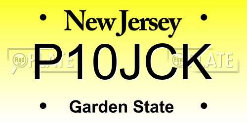 P10JCK New Jersey License Plate