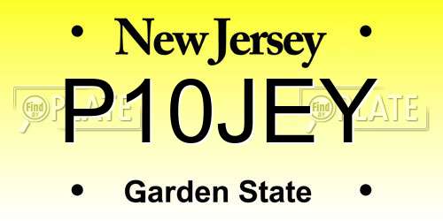 P10JEY New Jersey License Plate