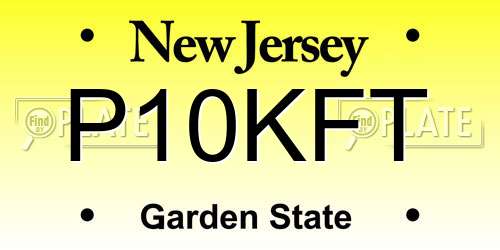 P10KFT New Jersey License Plate