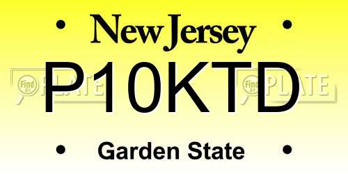 P10KTD New Jersey License Plate