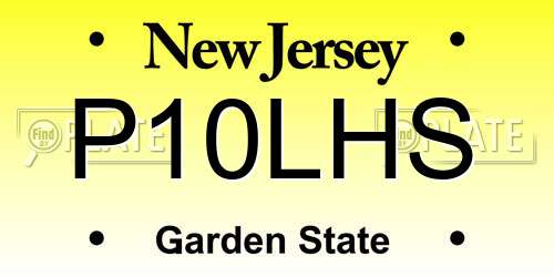 P10LHS New Jersey License Plate