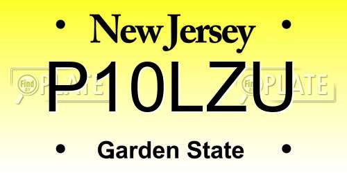 P10LZU New Jersey License Plate