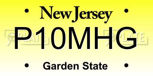 P10MHG New Jersey License Plate