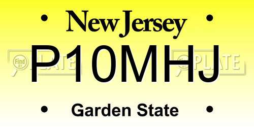 P10MHJ New Jersey License Plate