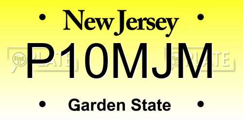 P10MJM New Jersey License Plate