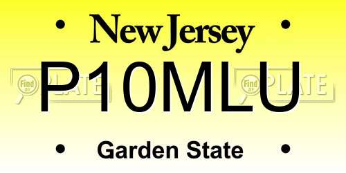 P10MLU New Jersey License Plate