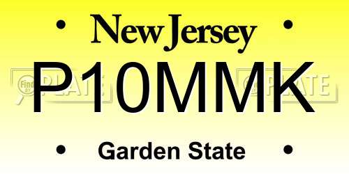 P10MMK New Jersey License Plate