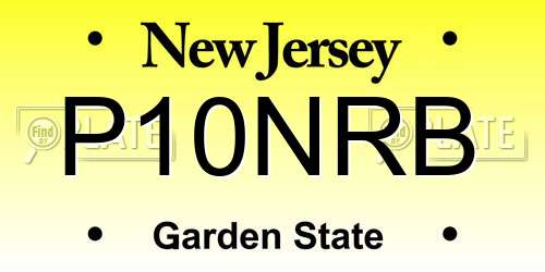 P10NRB New Jersey License Plate