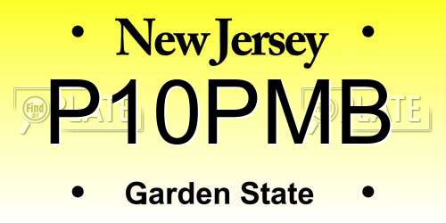 P10PMB New Jersey License Plate