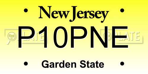P10PNE New Jersey License Plate