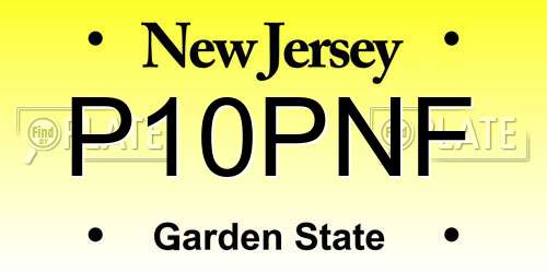 P10PNF New Jersey License Plate