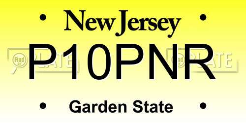 P10PNR New Jersey License Plate