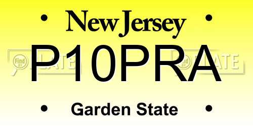 P10PRA New Jersey License Plate