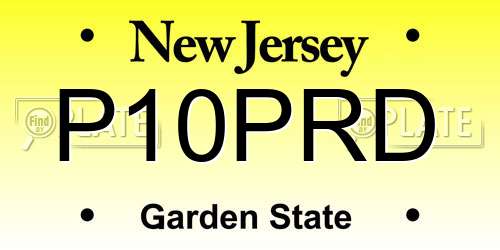 P10PRD New Jersey License Plate