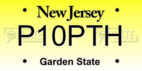 P10PTH New Jersey License Plate