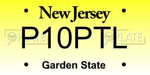 P10PTL New Jersey License Plate