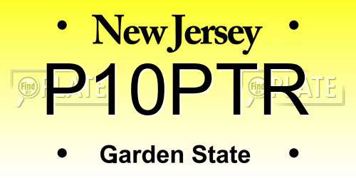 P10PTR New Jersey License Plate