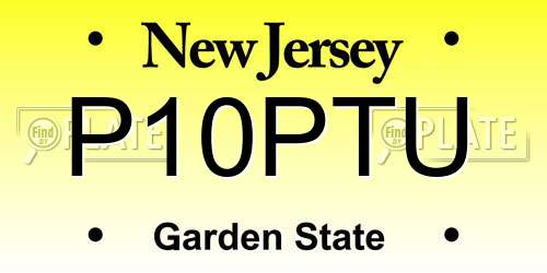P10PTU New Jersey License Plate