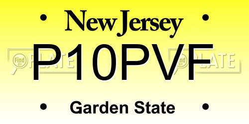 P10PVF New Jersey License Plate