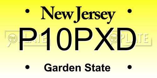 P10PXD New Jersey License Plate