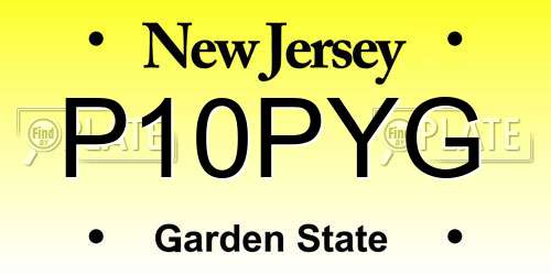 P10PYG New Jersey License Plate