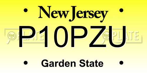 P10PZU New Jersey License Plate