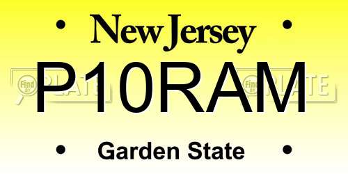 P10RAM New Jersey License Plate